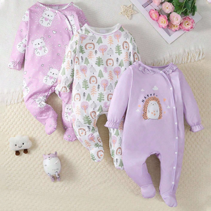 Combinaison bébé en <span class=keywords><strong>bambou</strong></span>/coton biologique pour bébés et tout-petits, tissu tricoté, vêtements pour bébé, imprimé, 12-18 mois, nouveau-né, unisexe - Product Image 1