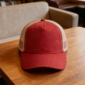 Gorra Trucker Clásica Roja de Lona con 5 Paneles, Ligera, Transpirable, Ajustable, con Cierre a Presión, para Golf, Running, Ciclismo, Pesca - Product Image 6