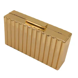 China supplier OEM factory customize gold silver color evening bag women metal clutch purse dressing bag