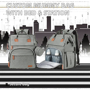 OEM/ODM personalizado Mummybag <span class=keywords><strong>con</strong></span> cama <span class=keywords><strong>cuna</strong></span> poliéster <span class=keywords><strong>mochila</strong></span> bolsa de pañales <span class=keywords><strong>con</strong></span> cambio de estación al por mayor - Product Image 3
