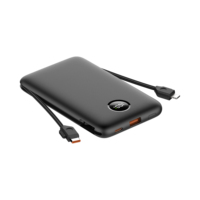 Batterie externe 10000 mAh à prix d'usine 2026, charge rapide PD20W avec câbles intégrés