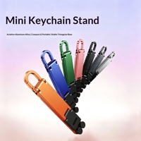 Support de téléphone en aluminium à structure triangulaire stable, support pliable antidérapant sans oscillation, porte-clés pour utilisation sur bureau