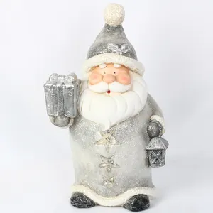 Christmas Indoor Ornaments Village Lighted Ceramic Houses Xmas Holiday Santa Claus Decor For Home Table