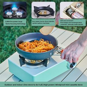 Réchaud à <span class=keywords><strong>gaz</strong></span> portable haute puissance en métal, <span class=keywords><strong>4</strong></span> brûleurs, butane, <span class=keywords><strong>camping</strong></span>, allumage automatique, sécurité, coupe-vent, facile à nettoyer, cuisine domestique - Product Image 6