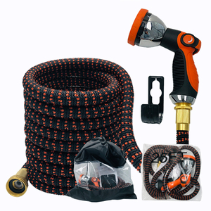 Tuyau d'arrosage extensible flexible, approvisionnement direct usine, 25/50/<span class=keywords><strong>75</strong></span>/100/125/150/175/200/250 pieds, raccords métalliques avec pistolet à eau 10 modes - Product Image 1