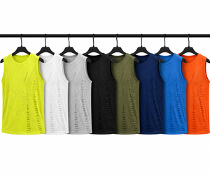 Camiseta sin mangas para maratón, chaleco de running personalizado, chaleco transpirable sin costuras para gimnasio, camiseta de baloncesto, camiseta de punto para carrera, camiseta sin mangas para hombre - Product Image 1