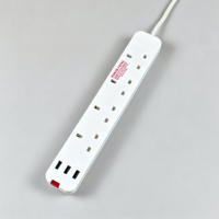 Multiprise parasurtenseur électrique standard britannique 4-6 prises, 10A 250V, avec ports USB, alimentation directe usine