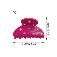 Épingle à cheveux Liwu Candy en acétate avec strass de couleur unie, élégante et tendance, 6,5 cm, pour demi-queue de cheveux