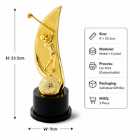 Trophées de golf en métal personnalisés - Gravure au laser de texte personnalisé pour les cérémonies de remise de prix et les cadeaux de reconnaissance des employés d'entreprise