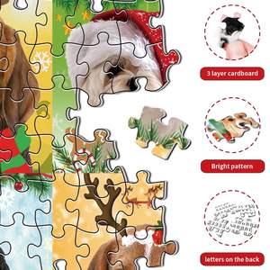 Puzzles de Noël pour adultes <span class=keywords><strong>1000</strong></span> pièces Animaux <span class=keywords><strong>Chien</strong></span> Puzzles Compte à rebours Calendrier Animal Noël Puzzles - Product Image 4