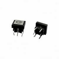 Interrupteur tactile carré avec cadre éclairé par LED rouge 12V 6*6*10.2mm DIP pour PCB