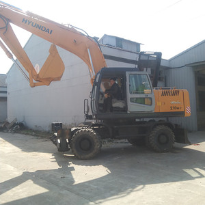 Excavadora de ruedas Hyundai 210w-7 de 21 toneladas con cucharón de excavación de 1.05 m³ de capacidad, equipo pesado usado a bajo precio con 1 año de garantía. - Product Image 3