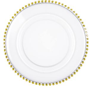 Factory Wholesale Modern <b>Clear</b> Charger Plates Beaded Rim 13 Inch Plastic Acrylic Dinner Plate Chargers Decorative Plates - Product Image 6
