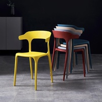 Chaises empilables en plastique, meubles de salle à manger, maison, café, Pp, bon marché,