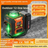 Niveau laser automatique 12 lignes vert haute précision infrarouge à forte luminosité pour intérieur/extérieur