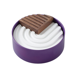 Diffuseur de voiture circulaire moderne et minimaliste avec couvercle en bois, compatible avec les huiles essentielles, évaporation naturelle - Product Image 3