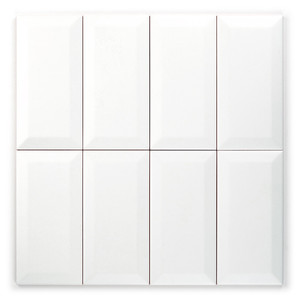 Piastrella Bianca Opaca Smussata 7,5x15 Cm Per Pareti e Pavimenti Uso Interno - Product Image 1