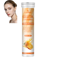 AegleWell L Glutatión y Vitamina C en Tabletas Efervescentes 500mg Cada Una 2 en 1 Sin Azúcar Sabor Naranja 20 Unidades Suplemento Diario