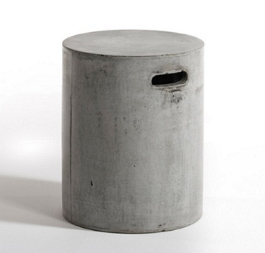Round cement stool grey round long concrete stool with waterproof stool seat made in Vietnam