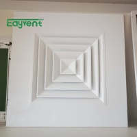 Diffuseur d'air carré en aluminium à double déflection réglable pour projets d'ingénierie de climatisation de bureau - Vente en gros usine