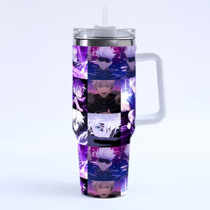 Bouteille d'eau à sublimation de 40 oz avec personnage de dessin animé japonais, en acier inoxydable, à double paroi, isolée sous vide, gobelet isotherme, vente en gros - Product Image 4