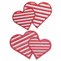 Valentijnsdag hart pailletten borduurwerk patch strijk-op applicatie patch voor kleding jas tas DIY decoratie
