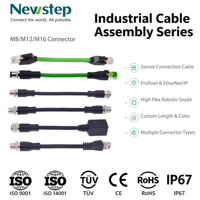 IO Link Sensör Kablosu M12 a Kodlu 4 5P Ekranlı IP67 Su Geçirmez Kablo Seti PUR Kaplamalı Endüstriyel Ethernet Akıllı Sensör Endüstrisi için