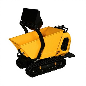 Mini-dumper chenillé jaune, moteur essence, construction métallique, faible coût d'entretien, pour transport en montagne, 800 kg - Product Image 1