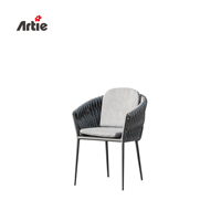 Artie Chaises de salle à manger d'extérieur empilables commerciales Cadre en aluminium Balcon Bistro Café Hôtel Meubles Chaises de jardin