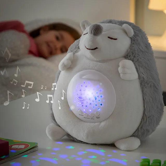 Peluche Blando para niños, juguete de peluche suave, pequeño, Spikey, erizo, con sonido de música para dormir y proyector