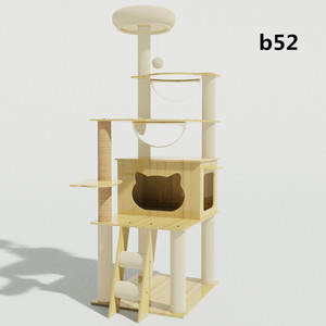 Arbre à chat en bois de luxe avec <span class=keywords><strong>griffoir</strong></span> et maisonnette, structure d'escalade pour chat, jouet pour animaux de compagnie, vente en gros - Product Image 6