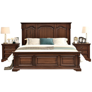 Factory-direct American-style Solid Wood <b>Bed</b>, Vintage Modern Double/king-<b>size</b> Bedroom Furniture Set, Custom-made. B532 American - Product Image 3
