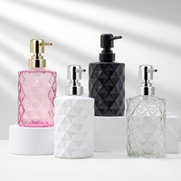 Distributeur de savon liquide en verre transparent jaune de 300 ml pour la cuisine et la salle de bain, usage commercial avec impression personnalisée