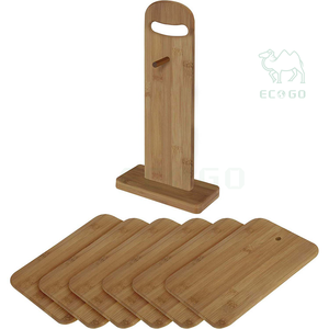 Juego de tablas de cortar de 7 piezas que incluyen soporte de tabla 6 tablas de cortar resistentes con soporte para cocina y mesa de comedor - Product Image 6