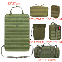 Organisateur de panneau de siège de voiture tactique en tissu Oxford avec 5 pochettes Molle détachables, universel, compatible avec la plupart des véhicules B118