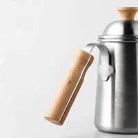 Bouilloire à col de cygne durable en métal pour l'extérieur Pot à café à cosse en acier inoxydable 304