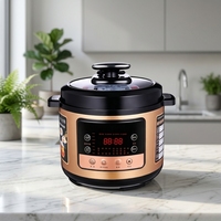 Cuisinière à pression électrique GB-PC510 6L 1000W, boîtier en acier inoxydable, cuve intérieure en fer-aluminium, contrôle par micro-ordinateur, usage domestique