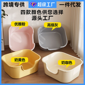 กระบะทรายแมว Hagou Pet ขนาดใหญ่ แบบกึ่งปิด รูปทรงสี่เหลี่ยมผืนผ้า ความจุสูง ป้องกันการกระเด็น พร้อมที่ตัก สำหรับแมวโต - Product Image 3