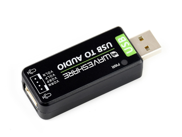 Waveshare USB to AUDIO-SKU-18833 ,USB Sound Card, Driver-Free, for Raspberry Pi / Jetson Nano