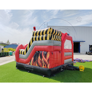 Commercial Use <b>Inflatable</b> Fire Truck Hupfburg Bouncer Jumping Castle Bounce <b>House</b> with Slide for Kids and Adults - Product Image 4