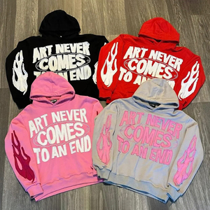 Dcy 2025 xu hướng sản phẩm Zip Hoodies tùy chỉnh, 500gsm axit rửa Streetwear hoodie vá đau khổ Zip lên, người đàn ông Zip Hoodie - Product Image 3