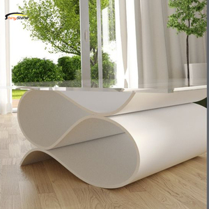 Diferencial de base de mesa de diseño corians superficie sólida piedra mesa de comedor - Product Image 3