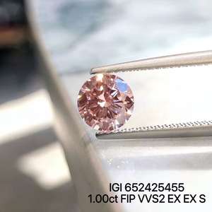 Diamantes Rosa Criados em Laboratório em Ouro Sólido 14K - Lapidação Brilhante Redonda Certificada IGI |   Sinônimo de Romance Direto da Fábrica - Product Image 2