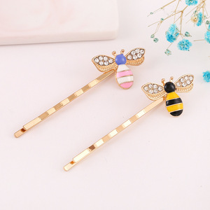 Pinzas para el cabello con diseño de mariposa y abeja de 12 cm, decoradas con diamantes de imitación, estilo casual para mujer - Product Image 3