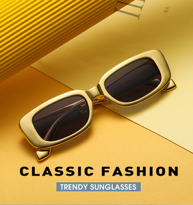 Gafas de Sol Cuadradas Pequeñas de Lujo Doradas Nuevas de 2022, Gafas de Sol Cuadradas con Recubrimiento Dorado <span class=keywords><strong>Local</strong></span> para Hombre, Gafas de Sol Cuadradas de Moda para Mujer - Product Image 4