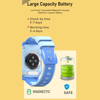 Montre connectée GPS 4G pour enfants, écran 1,52 pouces, compatible réseaux 2G/4G, surveillance de la fréquence cardiaque, GPS, LBS, SOS, appel vidéo pour enfants - Vente Flash
