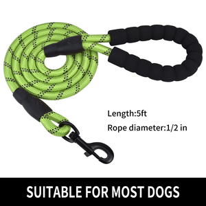 Classic Breakaway Solid Nylon Pet Leash with Ribbons Reflective Luminous Thickened <b>Dog</b> Walking Leash for Large <b>Dogs</b> - Product Image 2