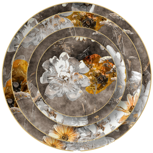 Hand-Painted Flower Wind Design Bone China <b>Ceramic</b> <b>Plate</b> Creative Minimalist Home Steak Cake Serving Nordic Restaurant Business - Product Image 1