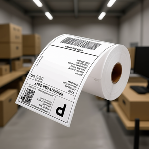 Étiquettes d'expédition DTL 4x6 en papier thermique direct, rectangulaires, perforées, qualité commerciale, 250 unités, pour impression et manutention - Product Image 2