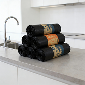 Black Trash Fold Custom Jumbo Black Ldpe <b>Biodegradable</b> Roll Manufacturers Black Plastic 39Gallon Garbage Bags 72L - Product Image 6